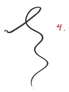 4. Sometimes, my “biological/organic” ideogram seems to have a tail of sorts, waving in a downward motion towards the bottom of the paper. This has repeatedly shown itself to mean that the bio/organic in question (often a person) is going to experience a downward trend in his or her life.